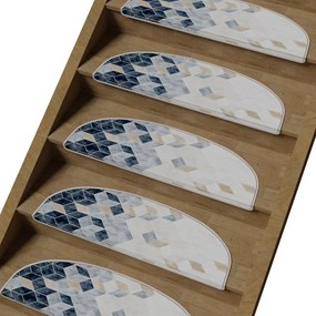 Modro-biele nášľapy na schody v súprave 16 ks 20x65 cm Boxes – Vitaus