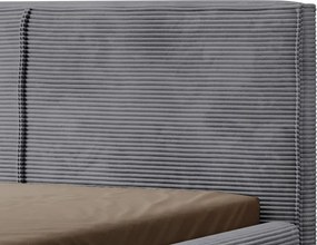 Posteľ Inez 180x200 cm, stredne šedá štruktúrovaná látka