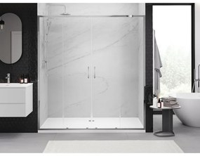 Mexen Exo, 2-krídlové posuvné 200x200 cm, 6mm číre sklo, chrómový profil, 8152-200-000-01-00