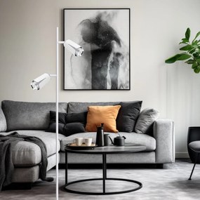 Stojacia lampa Flower, 2x biele/chrómové kovové tienidlo, w