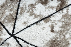 Moderný okrúhly koberec COZY Polygons, geometrický ,trojuholníky - Štrukturálny, dve vrstvy rúna, hnedá Veľkosť: kruh 100 cm