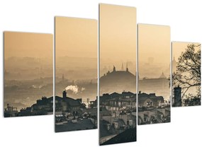 Obraz - Mesto pod hmlou (150x105 cm)