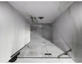 Mexen, Mexen Lunar pravé otočné sprchové dvere 110 cm, transparentné, brúsený nikel - 834-110-000-97-00-P