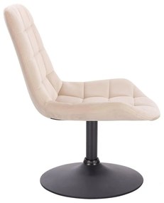 LuxuryForm DESIGN Stolička PARIS VELUR na čiernom tanieri - krémová