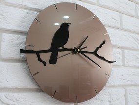 Nástenné hodiny Bird šedo-čierne