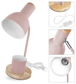 Stolová lampa POPPY 1xE27/25W/230V ružová