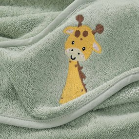 Goldea detská froté osuška s kapucňou - žirafa na šalvii 100 x 100 cm