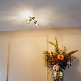 Inteligentné stropné svietidlo čierne s dymovým sklom vrátane 2 Wifi P45 - Vidro