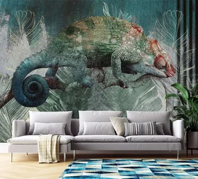Gario Fototapeta Chameleón v tropickom lese Materiál: Vliesová, Rozmery: 400 x 280 cm