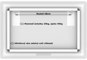 LED zrkadlo La Linea 90x60cm neutrálna biela