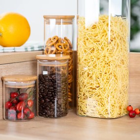 4Home Sklenená dóza na potraviny s vekom Bamboo, 2000 ml, 2000 ml