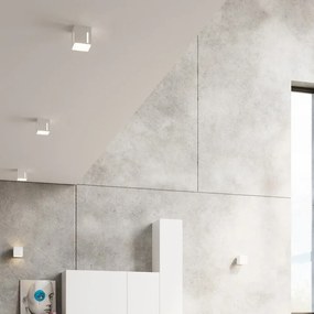 Biele stropné svietidlo s kovovým tienidlom 10x10 cm Pax – Sollux