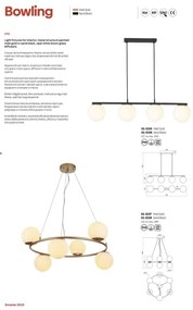 Redo 01-3155 - Luster na lanku BOWLING 4xE27/42W/230V zlatá