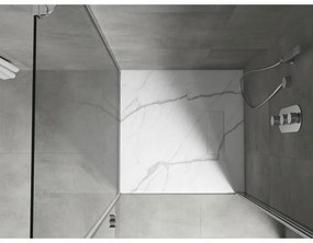 Mexen Hugo, štvorcová sprchová vanička SMC 80 x 80 cm, biely kameň, 42158080