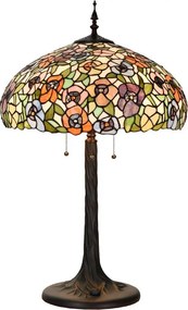 Farebná stolná lampa Tiffany Flower Color Garden - Ø 46*72cm E27/max 3x60W