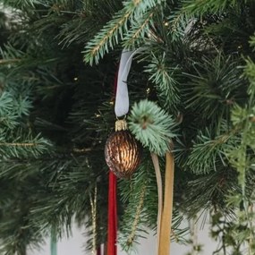 Bella Rose Sklenená vianočná ozdoba Ořech Hnědá Mat