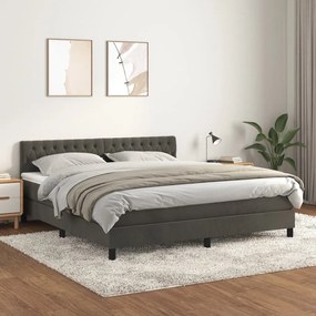 Posteľný rám boxspring s matracom tmavosivý 180x200 cm zamat 3141498