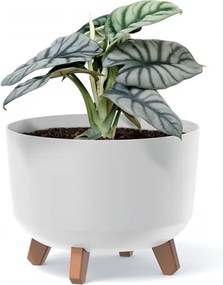 Plastový kvetináč na nožičkách DGRL350 33,9 cm - biela