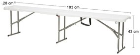 Cateringový skladací set Vivas 1+2L 180x70 cm - sivá / biela