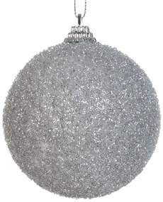 VIANOČNÁ BANKA NA STROMČEK SADA 4 KS (FI) 8 CM STRIEBORNÁ