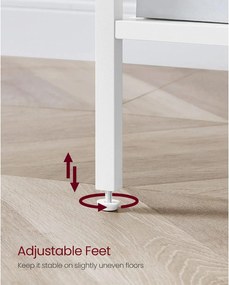 Vysoký nočný stolík s jednou zásuvkou a 2 otvorenými priehradkami, biely