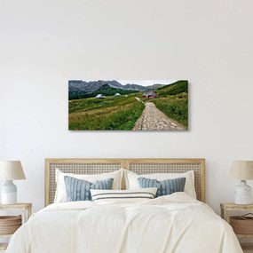 Obraz - Horská krajina s domčekmi (120x50 cm)