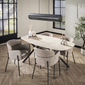 Jedálenský stôl 45-65 180x90cm Ceramik Travertín  - Komfort-nábytok