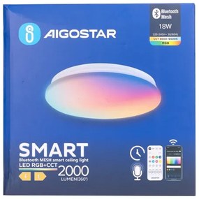 Aigostar-LED RGBW Kúpeľňové stropné svietidlo LED/18W/230V IP44+diaľkové ovládanie
