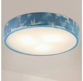 Brilagi - Stropné svietidlo PINO 3xE27/15W/230V borovica/modrá pr. 47,5 cm