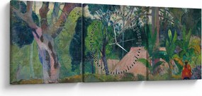 Obraz - Paul Gauguin, Te raau rahi (The Big Tree), reprodukcia (s hodinami) (90x30 cm)