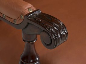 furniture-nabytek.cz - Masívne kancelárske kreslo Cambridge II z mahagónu, lakované, hnedé