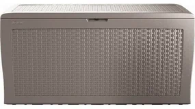 Keter Záhradný úložný box Samoa Rattan sivá, 270 l, 117 x 57 x 45 cm