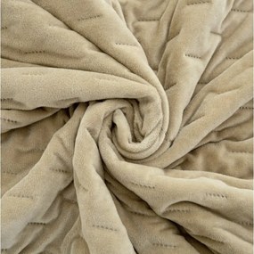 Zamatový prehoz na posteľ ASTRALIA, béžový Rozmer: 170 x 210 cm