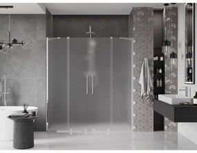 Mexen Velar Duo, posuvné sprchové dvere do otvoru 170 cm, 8mm sklo námraza, chrómová, 871-170-000-32-01