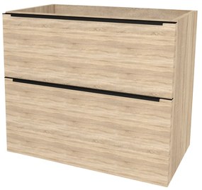 Mereo, Mereo Mailo, kúpeľňová skrinka 61 cm, čierne madlo, Multidecor, Dub Bardolino, MER-CN590SBDBAR