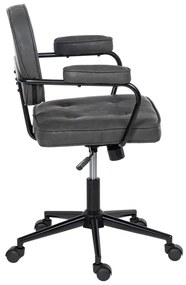 Antracitová kancelárska stolička z imitácie kože – Ixia