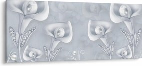 Obraz - Perlové kvety (120x50 cm)