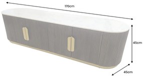 Dizajnový TV stolík Daichi 170 cm mango / mramor