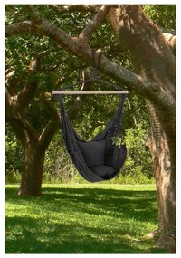 Čierne závesné záhradné kreslo ADDU Tobago