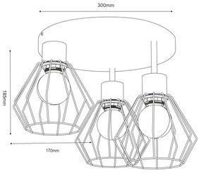 Stropné svietidlo PARKLA 3xE27/15W/230V béžová/zlatá