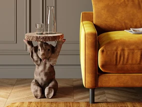 Animal príručný stolík slon sivý Ø35 cm