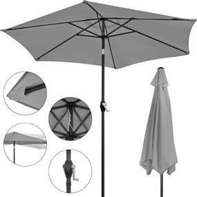 Záhradný slnečník PLUGO 210 cm sivý