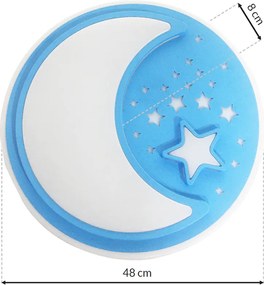 Detské stropné LED svietidlo Note, 1x LED 45w, 3000-6000k, bl, s ovládačom