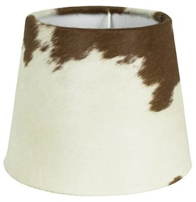 Tienidlo lampy z kravskej kože hnedá / biela - Ø 20 * 17cm
