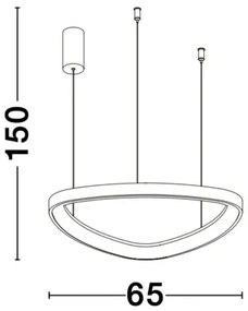LED luster Esteva 65 hnedá
