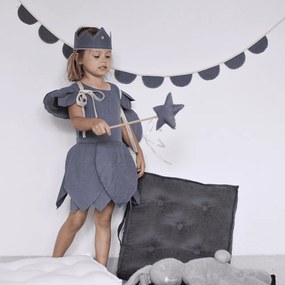 Ľanový čarovný prútik džínsový so zlatom