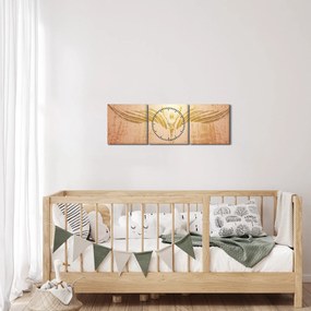 Obraz - Anjelská abstrakcia (s hodinami) (90x30 cm)