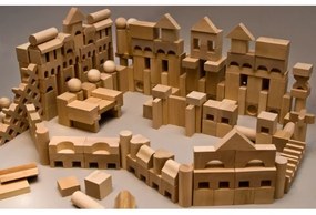 EkoToys - Drevené kocky prírodné 220 ks