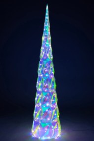 Kúzelná LED dekorácia v tvare stromu Dúhová strieborná J-line XL – 40*40*178 cm