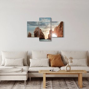 Obraz - Západ slnka nad útesmi (90x60 cm)